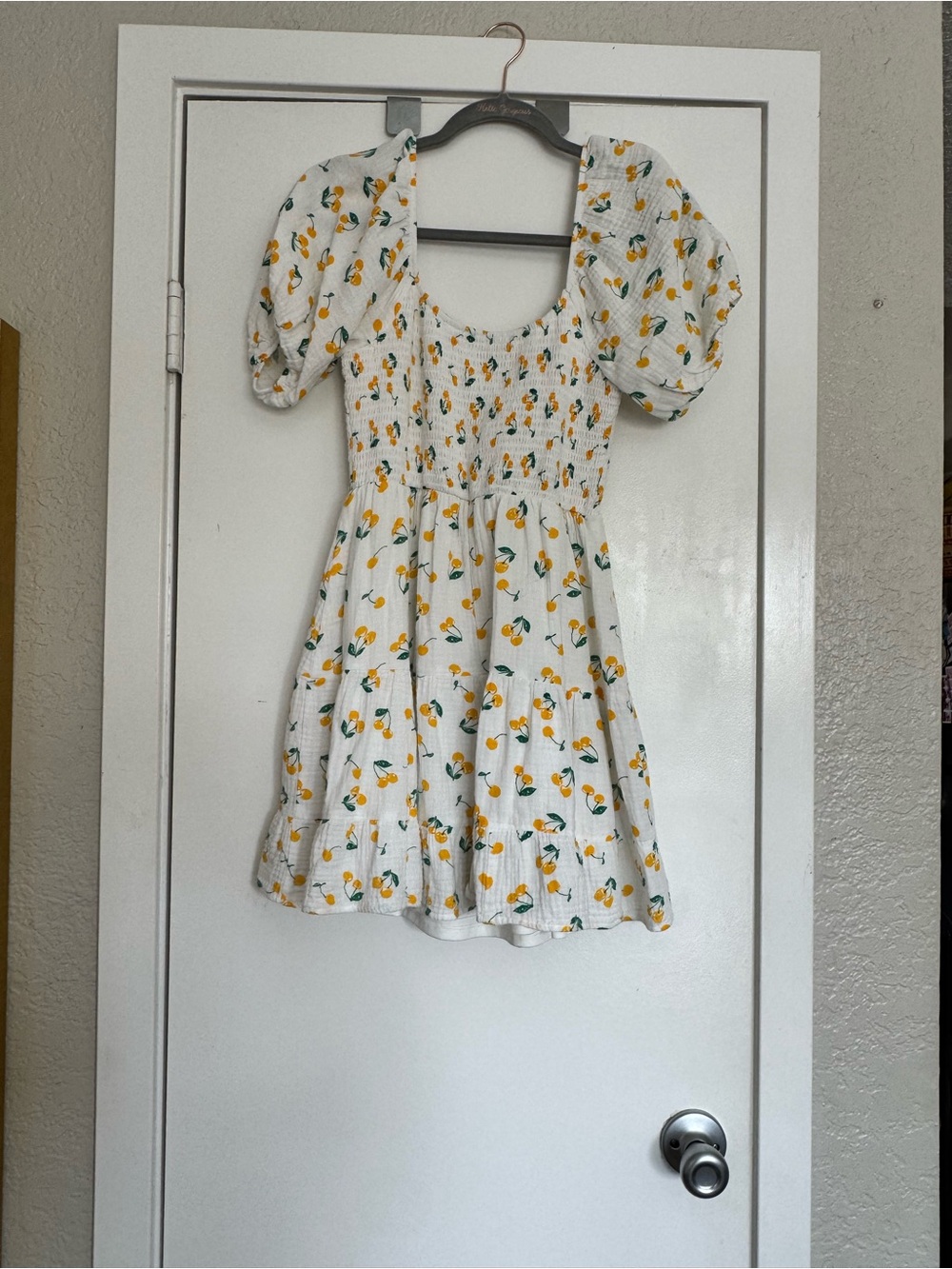 Lush Lemon Dress with White Fabric Label Detail